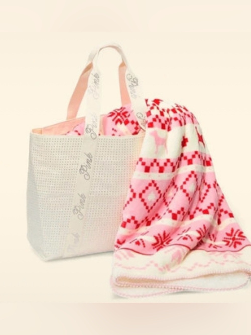 Victoriaβs Secret Pink Bling Tote & Sherpa Blanket,New